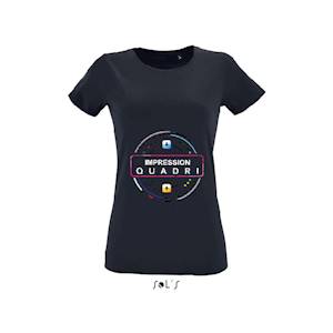 Finitions : Impression numérique quadri sur t-shirt femme Sol's modèle Régent Fit. Couleurs aux choix (voir fiche couleur) panachage couleur possible. Avantages : L'impression numérique haute définition avec blanc de soutien permet un rendu de couleu... 